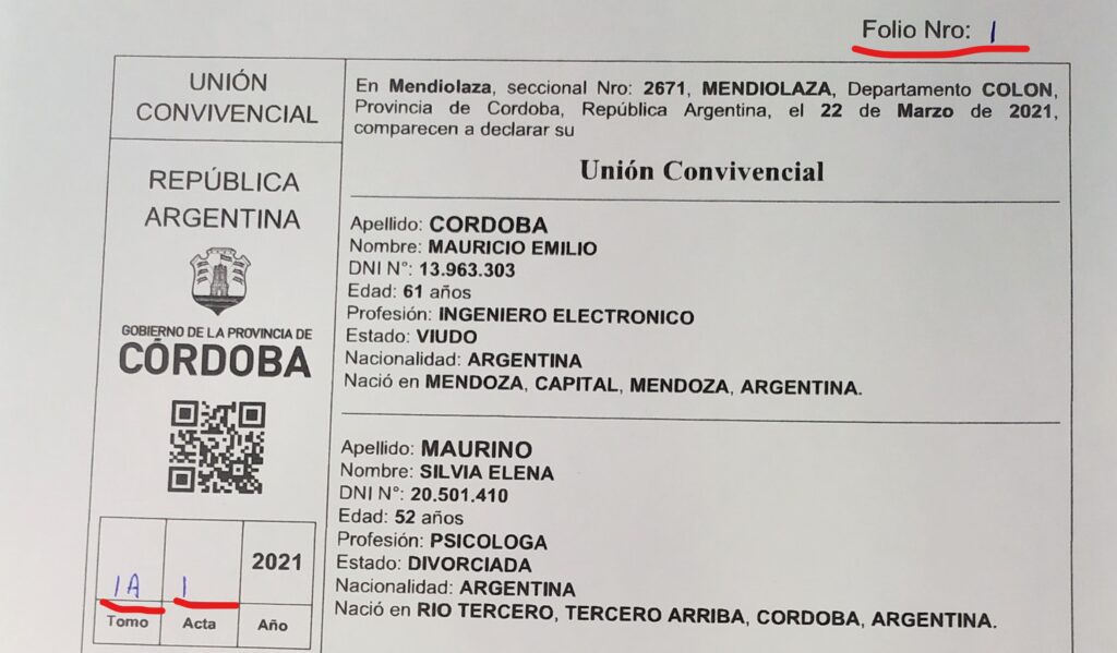 Primera Unión Convivencial en Mendiolaza