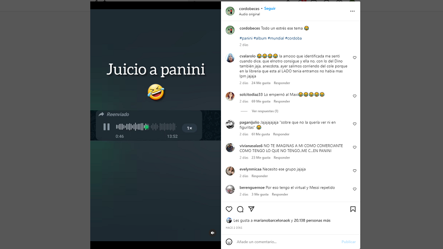 Contra Panini desde Mendiolaza cordobeces