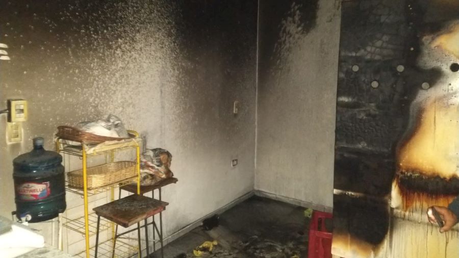 Incendio y bomberos en Mendiolaza