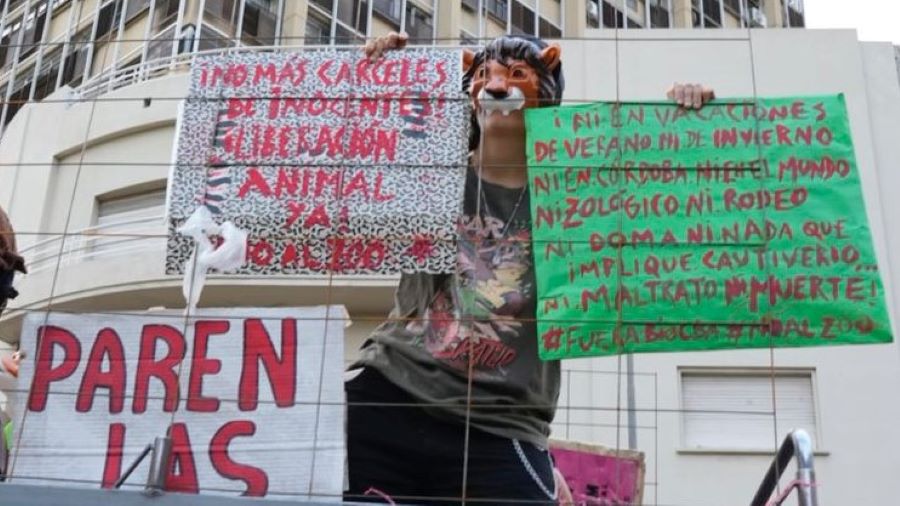 De Mendiolaza al acampe contra el zoológico marcha