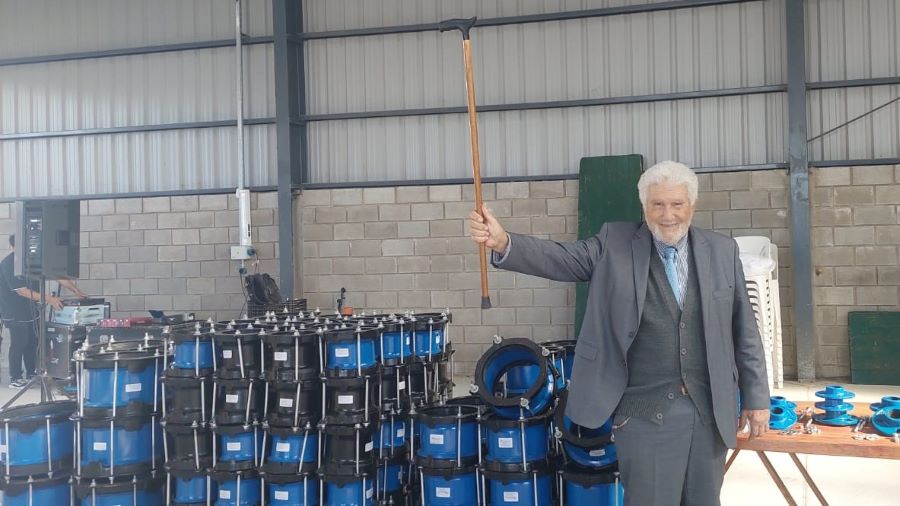 Carlos Dominguez Linares en la inauguración del Parque Industrial