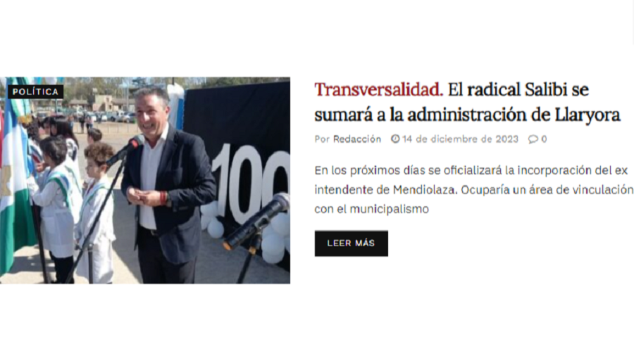 Publicación de Hoy Dia Córdoba sobre Salibi