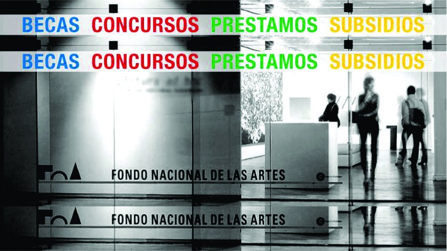 Artistas de Mendiolaza por el Fondo Nacional de las Artes. Frente del edificio del FNA