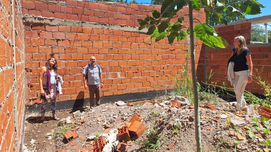 Interior de una de las aulas en obras en las que ha crecido un árbol