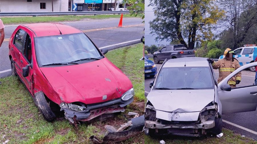 Imagen compuesta de los dos autos que chocaron en Mendiolaza