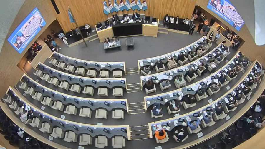 Recinto de la unicameral en el momento de la votación de la Ley de Seguridad